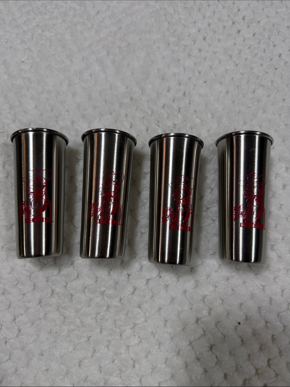 Ole Miss Rebels Stainless Steel Shot Glasses - Set of 4